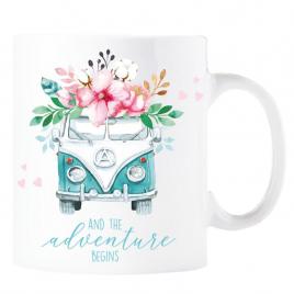 Cana personalizata and the adventure ,ceramica alba , 330 ml