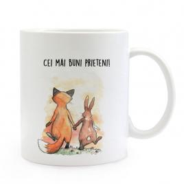 Cana personalizata cel mai bun prieten ,ceramica alba , 330 ml