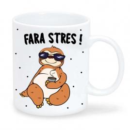 Cana personalizata fara stres ,ceramica alba , 330 ml