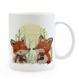 Cana personalizata fox,ceramica alba , 330 ml