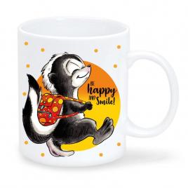 Cana personalizata happy,ceramica alba , 330 ml