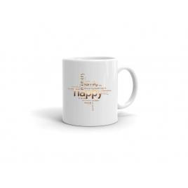 Cana personalizata happy,ceramica alba, 330 ml