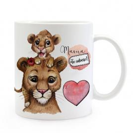 Cana personalizata mama,te iubesc!,ceramica alba , 330 ml