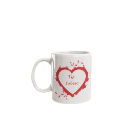 Cana personalizata te iubesc,ceramica alba , 330 ml