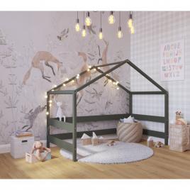 Casuta de joaca din lemn certificat fsc, in stil scandinav yappyhytte house, yappykids, 169x89x135 cm, verde