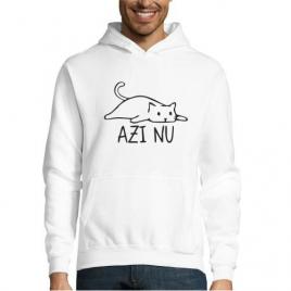 Hanorac Barbat  , ” Azi nu ”  ,XL , Alb