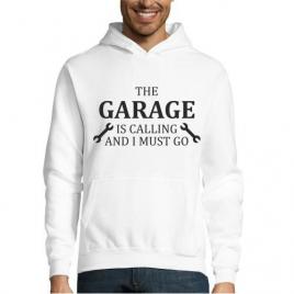 Hanorac Barbati  ,  ”Garage ”  ,S , Alb