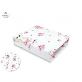 Miminu - cearceaf cu elastic pentru patut 120x60 cm, din bumbac, design, pink ballerina