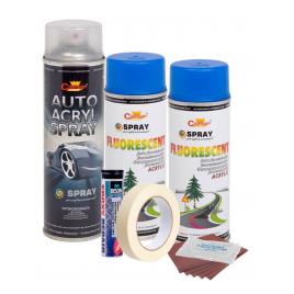 Kit complet reparatie si vopsire jante culoare albastru fluorescent, v2