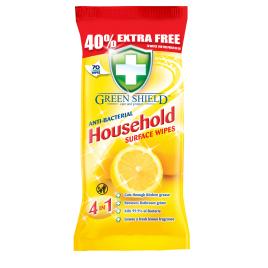 Servetele antibacteriene pentru  suprafete cu dezinfectant, Green Shield, 70 buc
