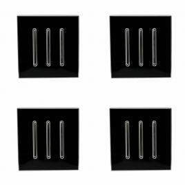 Set 4 bucati Comutator tripla Trendi Switch Piano Negru, 250V, 10A