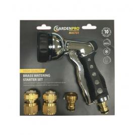 Set p/u conectare furtun 1/2'', 3/4'' pistol pulverizator cu 7 functii, adaptor, 2 conectoare, alama, Garden Pro