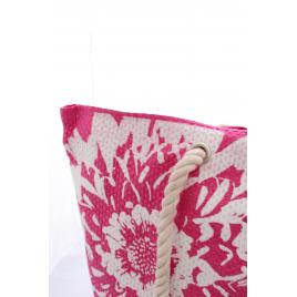 Geanta pentru plaja, roz cu flori, 46 x 34.5 cm, Vivo