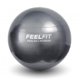 Minge pentru fitness, yoga, exercitii gimnastica, diametru 65 cm, gri, Feel Fit