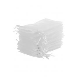 Saculeti organza, 10x15 cm, 25 bucati, White , OBAGLARGE