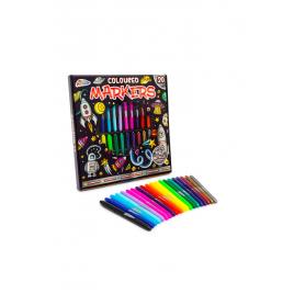 Set markere colorate, 20 bucati, cu 6 culori metalizate, Grafix, R04-0068