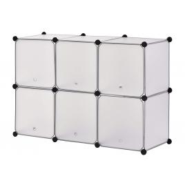 Dulap modular cu 6 compartimente de depozitare, din plastic, 35.5x35.5x35.5 cm, White
