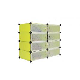 Dulap modular cu 8 compartimente de depozitare, din plastic, 45x35x17 cm, Green