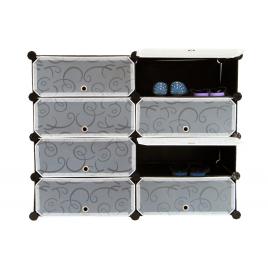 Dulap modular cu 8 compartimente de depozitare, din plastic, 45x35x17 cm, Negru
