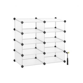 Dulap modular cu 8 compartimente de depozitare, din plastic, 45x35x17 cm, White