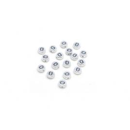 Margele acrlice cu litera D rotunde, 7 mm, Silver, 100 bucati, Vivo AK701