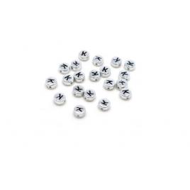 Margele acrlice cu litera K rotunde, 7 mm, Silver, 100 bucati, Vivo AK701