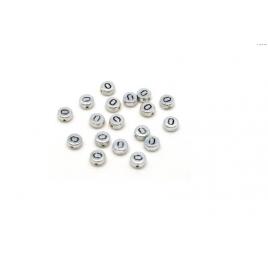 Margele acrlice cu litera O rotunde, 7 mm, Silver, 100 bucati, Vivo AK701