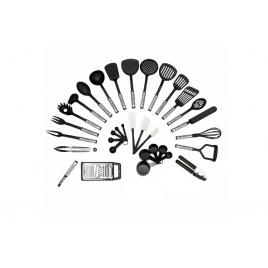 Set 33 ustensile de bucatarie din otel inoxidabil si plastic, Vivo