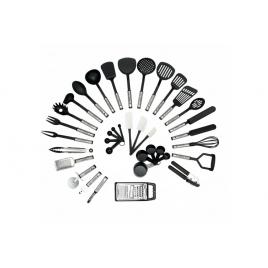 Set 37 ustensile de bucatarie din otel inoxidabil si plastic, Vivo