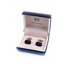Set butoni camasa, cu cristale, Negru, Ryan Keeper, S2