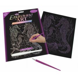 Set creativ de gravura, Sea Horses, HOLO16