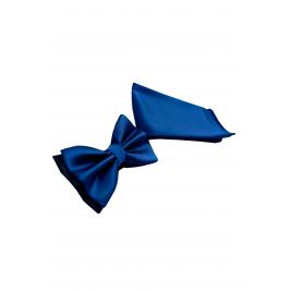 Papion dublu Blue Marine-Negru cu batista buzunar pentru sacou, Ryan Keeper