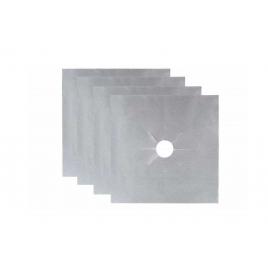 Set 4 folii de protectie pentru aragaz, argintiu, RY2366