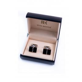 Set butoni camasa, cu cristale, Negru, Ryan Keeper, S8