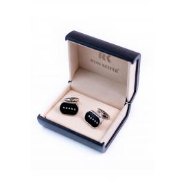 Set butoni camasa, cu cristale, Negru, Ryan Keeper, S9