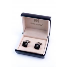 Set butoni camasa, cu cristale, patrat, Negru, Ryan Keeper, S5