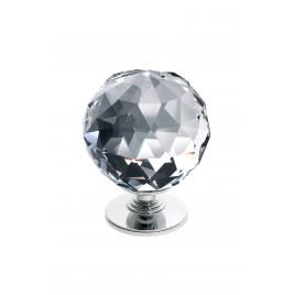Buton maner mobila cristal transparent, rotund, 3 x 4 cm, KG0401