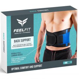 Centura pentru suport lombar Feel Fit, negru/albatru, FF013
