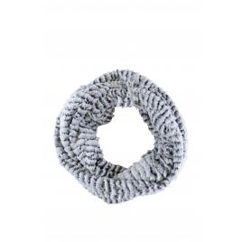 Fular circular de dama, blanita, alb/gri, GL456