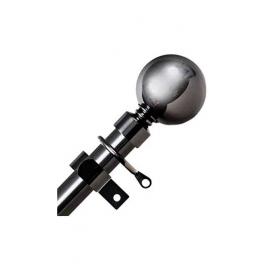 Galerie extensibila din otel, pentru perdea, 70-120 cm, grosime 28 mm, Black Nickel, Vivo