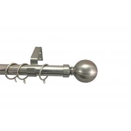 Galerie extensibila din otel, pentru perdea, 70-120 cm, grosime 28 mm, Brushed Steel, Vivo