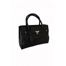 Geanta dama cu model piele de crocodil, bareta detasabila, Black