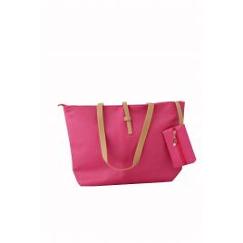 Geanta shopper dama, hot pink, 42 x 29 cm