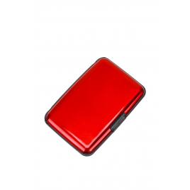 Portcard securizat RFID, aluminiu, rosu, T1841