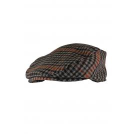 Sapca din stofa pentru barbati, cu carouri, maro/negru, L/XL, GL228A