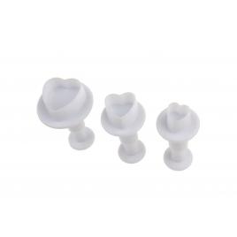 Set decorare prajituri si torturi, 3 piese, forma de inima, AAL0548