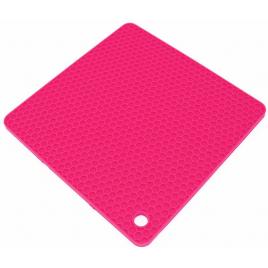 Suport si prinzator termorezistent din silicon pentru vase, patrat, pink, RY1347