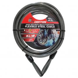 Cablu antifurt bicicleta, otel flexibil, 10mm x 4.6 m, DT70300