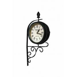 Ceas de perete ornamental cu doua fete, 19 cm diametru, stil victorian, negru, GCLOCK