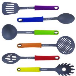Set 6 ustensile bucatarie, colorate, ALPINA-6